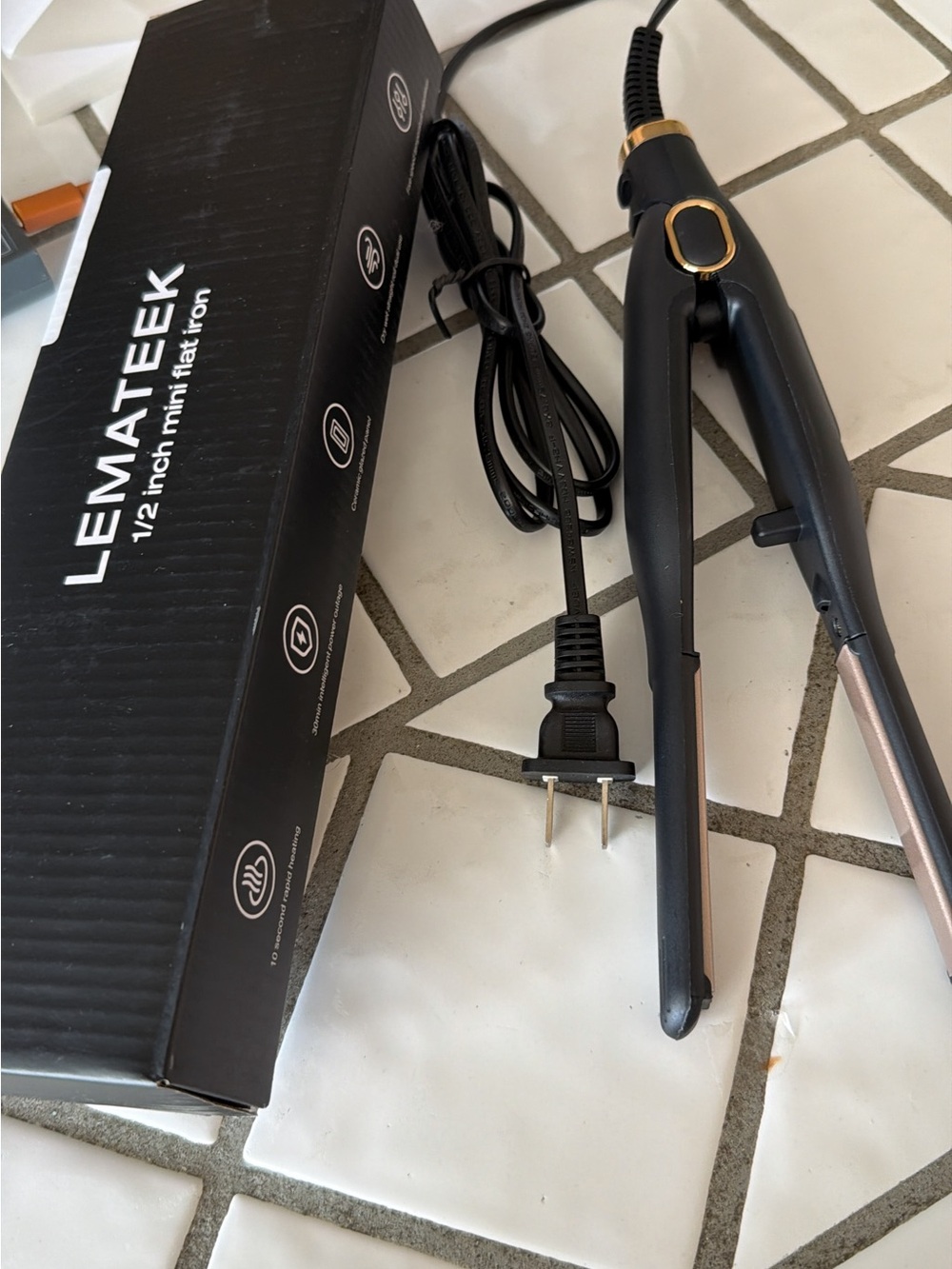 1/2-inch Mini Flat Iron Hair Straightener - Black
